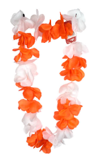 Hawaiian Lei - Orange & White