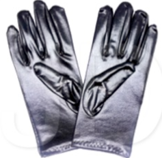 Gloves - Metallic Gloves Black(Short)