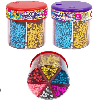 Confetti - Jumbo Star Confetti Shaker 6 in 1