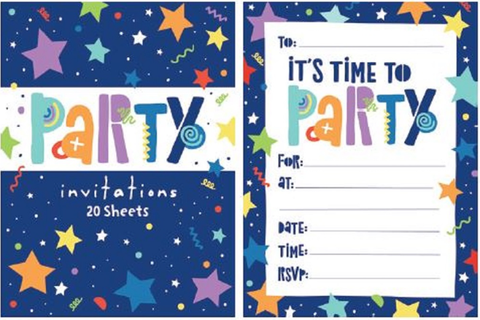 Invites - Starry Party Invitations Pk20