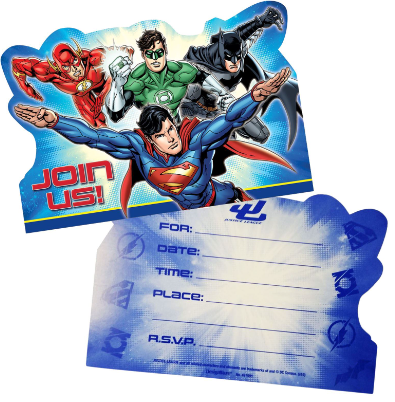 Invites-Justice League Invitation cards