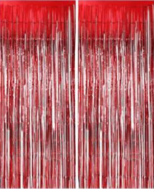 Foil Curtain - Red Iridescent Tinsel Curtain