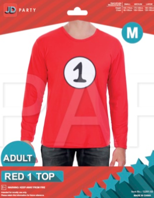 Costume - Red 1 Long Sleeve Top (Adult)