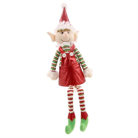 Christmas Elf -  Elf With Dangly Legs 39cm 2 Assorted Design