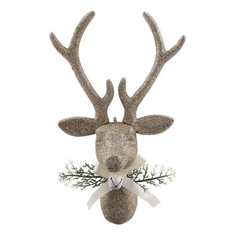 Christmas Reindeer Head - Glitter Tree Ornament