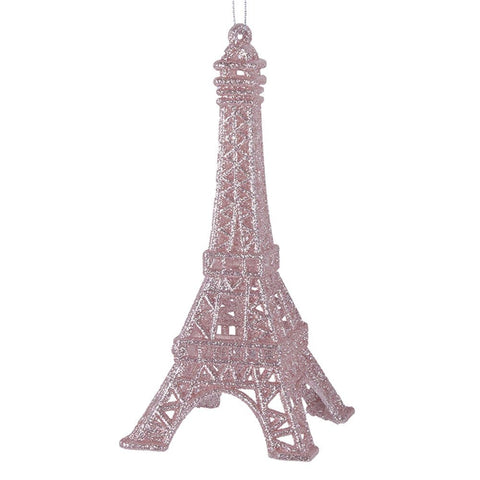 Christmas Ornament - Pink Glitter Eiffel Tower Tree Ornament