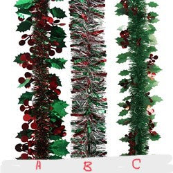 Christmas Tinsel - Assorted Red and Green 2m