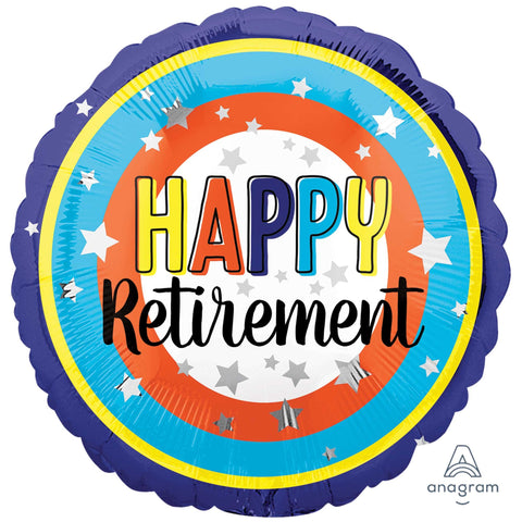 Foil Balloon 18" - Happy Retirement Colourful