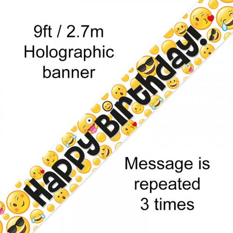 Foil Banner- Emoji Bappy Birthday