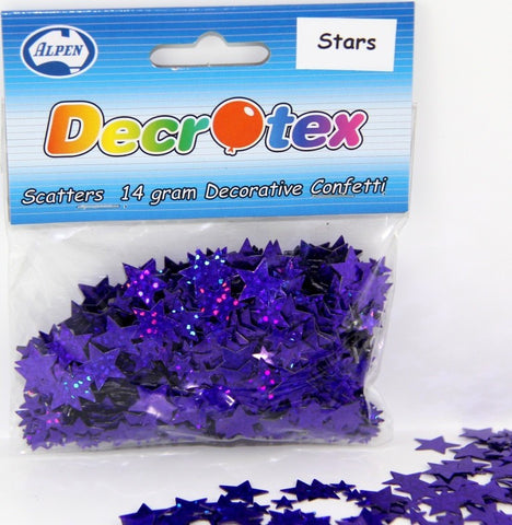 Confetti Scatters - Stars Holographic Asstd Purple