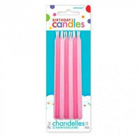 Cake Candles - Pink Birthday Taper Candles