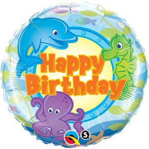 Foil Balloon 18" - Birthday Fun Sea Creatures