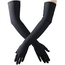 Gloves - Satin long Black (Large)