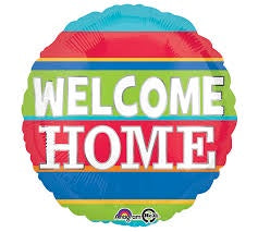 Foil Balloon 18" - Welcome Home Colourful Stripes