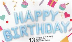 Juniorloon Foil Balloon - Happy Birthday Kit Set Light Blue