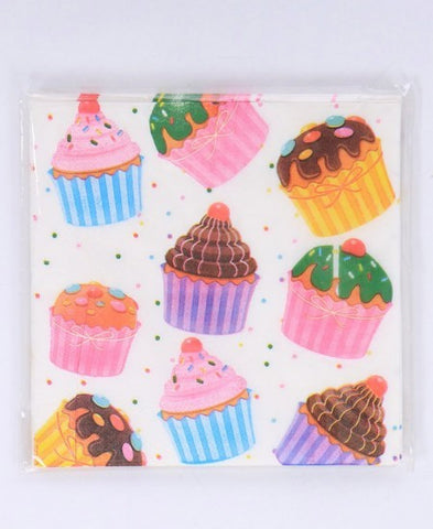Printed Lunch Napkins - Cupcakes 2 Ply Pk 20