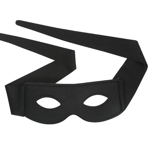 Masquerade Eye Mask - Zorro Small w/Ties (Black)
