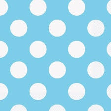 Napkin-Baby Blue With White Dots