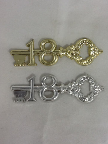 Cake - 18th Key Plaque (Gold or Silver)
