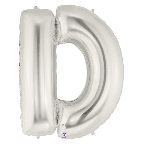 Foil Balloon Megaloon - Letter D Silver