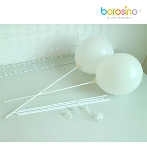 Balloon Sticks & Cups - 400mm White (100 of each)