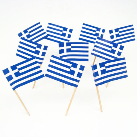 Toothpicks - Cocktail Flag Greece Pk20