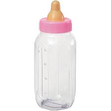 Baby Shower - Baby Bottle Bank Pink 28cm