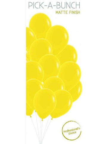 Latex Balloon 12" - Matte Yellow 30cm Balloon 18pk