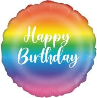 Foil Balloon 18" - Rainbow Happy Birthday