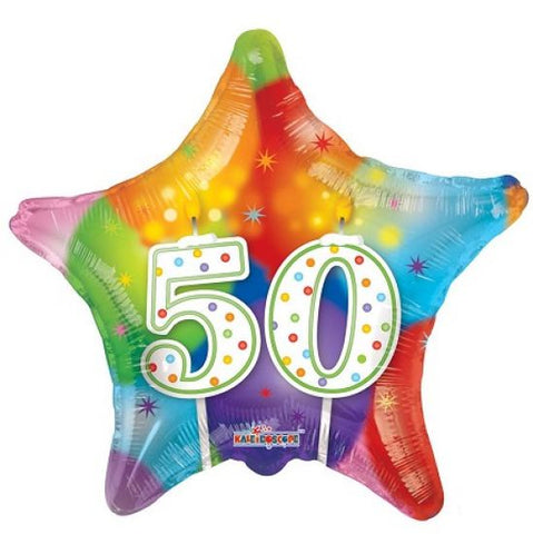 Foil Balloon 18" - 50th Birthday Star Shape