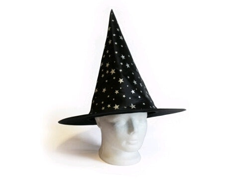 Hat - Satin Witch Hat with Stars (Child)