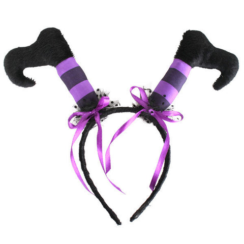 Headband - Witches Legs (Black & Purple)