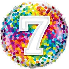 Foil Balloon 18" - 7th Rainbow Confetti