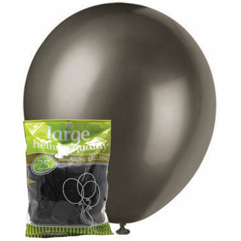 Latex Balloon 30cm - Metallic Black