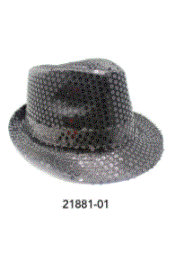 Sequin Trilby Hat (Black)