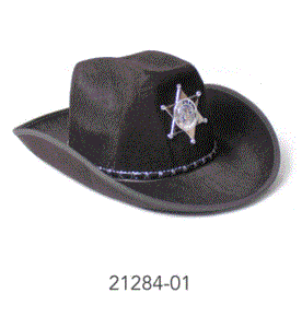 Cowboy -  Deluxe Deputy Sheriff Hat Black