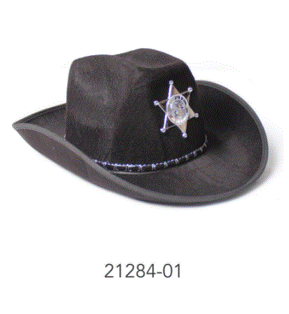 Cowboy -  Deluxe Deputy Sheriff Hat Black