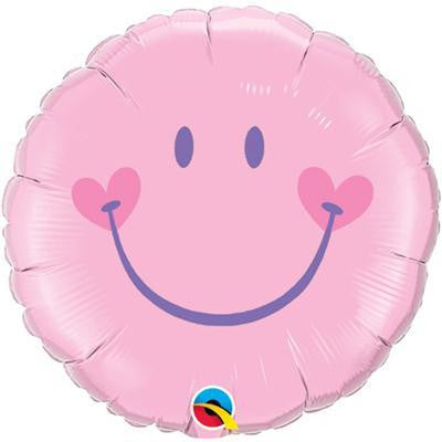 Foil Balloon 18" - Sweet Smiley Face Light Pink