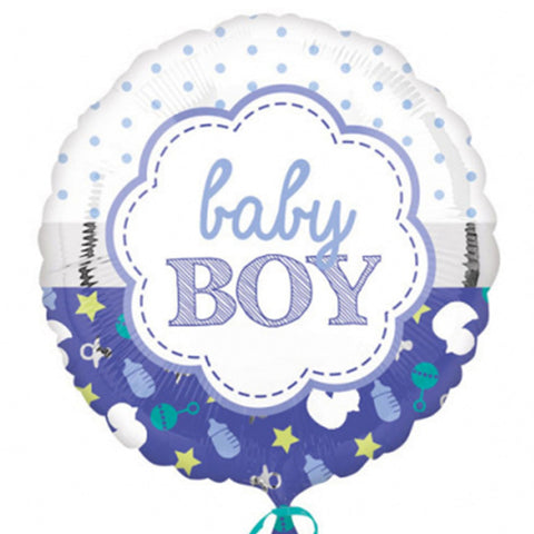 Foil Balloon 17" - Baby Boy Scallop
