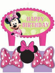 Birthday Candle Set - Minnie Mouse 4 Pc