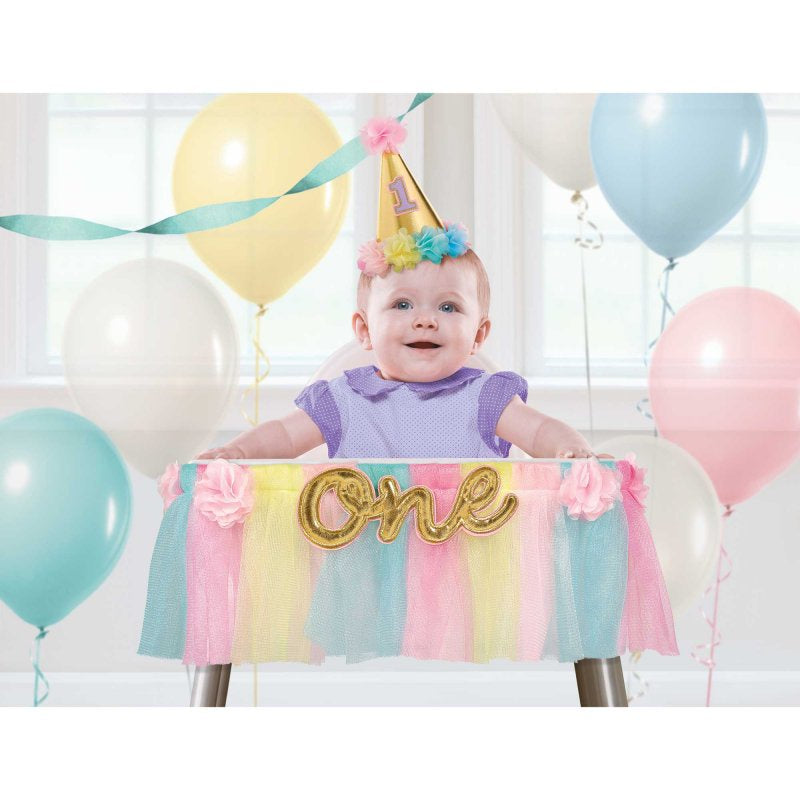 1ST Birthday Girl Deluxe High Chair Decorations