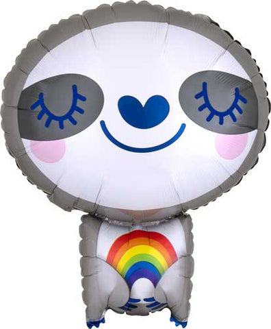 Foil Balloon Juniorshape- Sloth with Rainbow