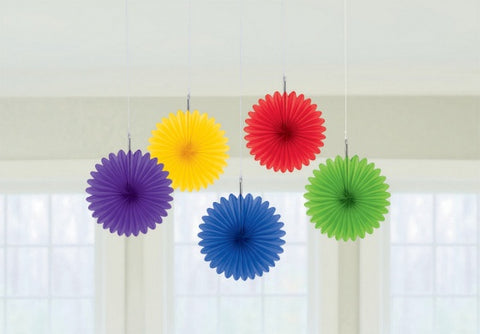 Hanging Decoration -Mini Fan Decorations Rainbow