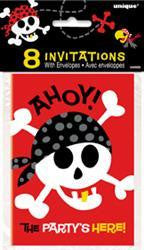 Invites - Pirate Fun Invitation Pk 8