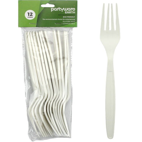 Plastic Forks - ECO Friendly White Forks 12 BiodegradableI Plastic