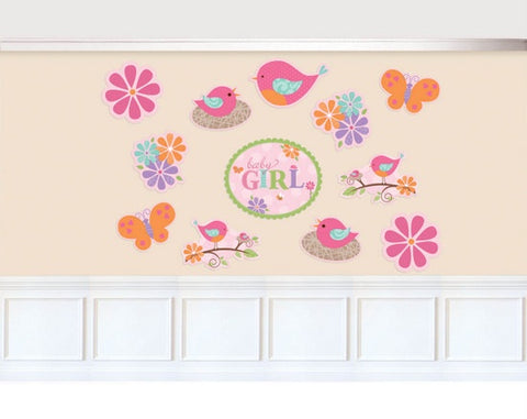 Room Decorating Kit - Baby Girl Pink Cutouts 12pcs