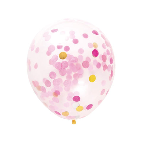 Confetti Balloon 11" - Pink & Gold Pk5
