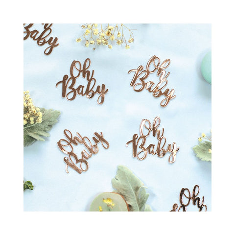 Confetti Scatters - Oh Baby (Metallic Rose Gold) 15PCS