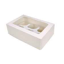 Cupcake Box - 6 Cupcakes White Box 4" High