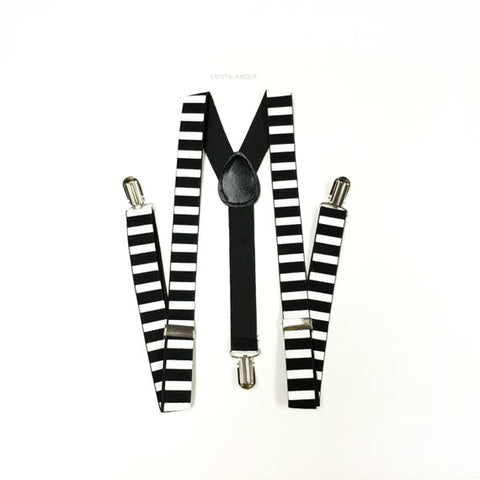 Suspender - Black & White Stripes